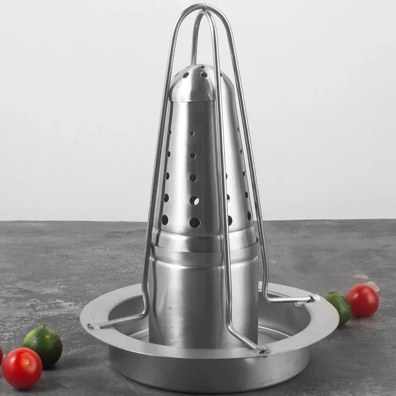 Stainless Steel Roasting Grill Stand Outdoor Portable Chicken Roaster Rack Removable Non Stick Gril 1