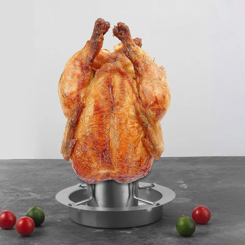 Stainless Steel Roasting Grill Stand Outdoor Portable Chicken Roaster Rack Removable Non Stick Gril 2
