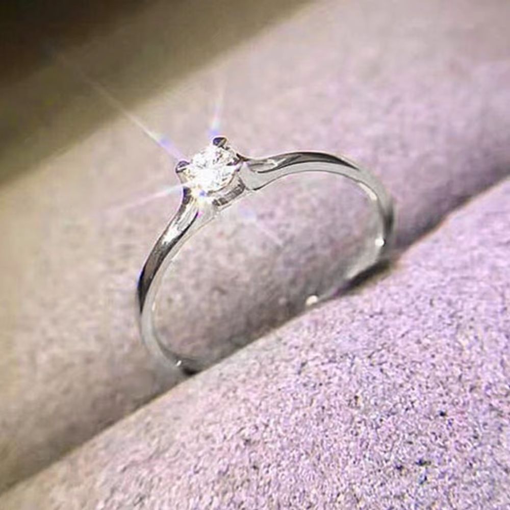 Minimalist 4mm Cubic Zirconia Womens Wedding And Engagement Band 2