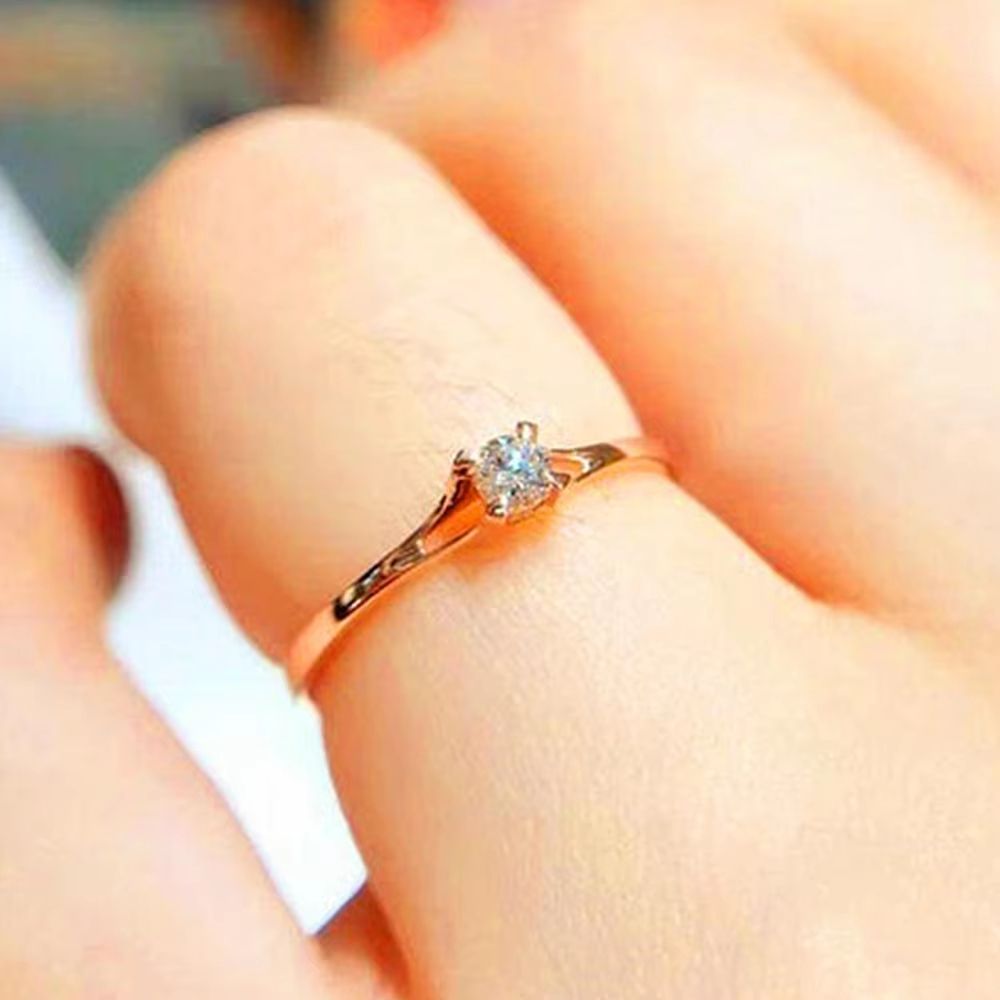 Minimalist 4mm Cubic Zirconia Womens Wedding And Engagement Band 4
