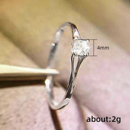 Minimalist 4mm Cubic Zirconia Womens Wedding And Engagement Band 5