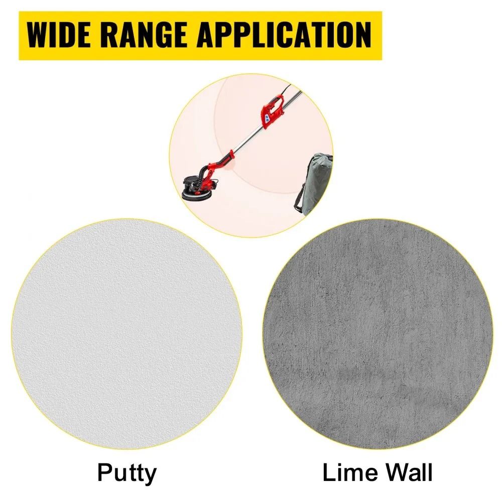 Electric Drywall Sander Foldable Sheetrock Sander With Telescope Handle Variable Speed RPM Wall San 5