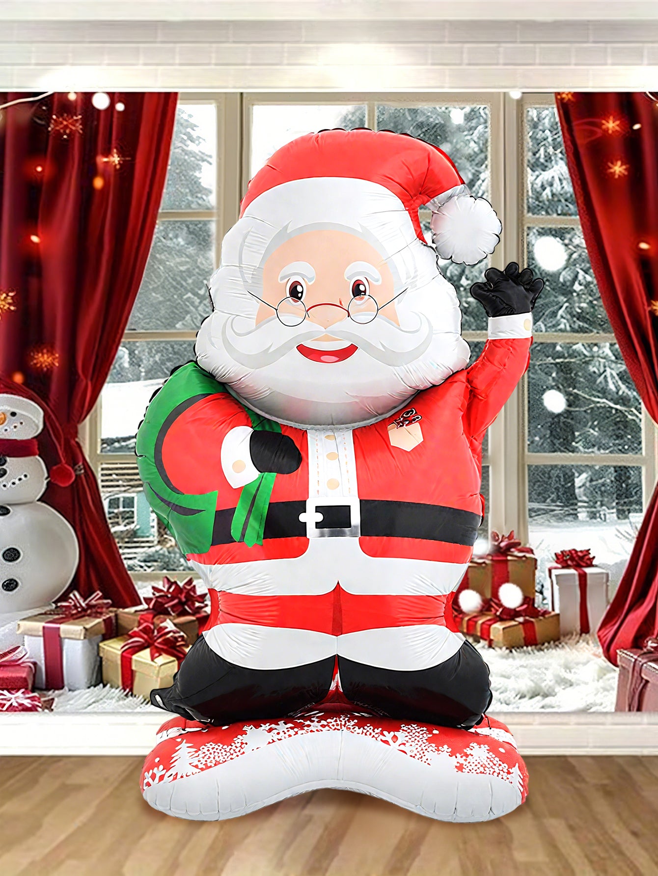 Christmas Decoration Standing Santa Claus Foil Balloon, New Year Party Family Decor, Santa Gift Theme Holiday Party