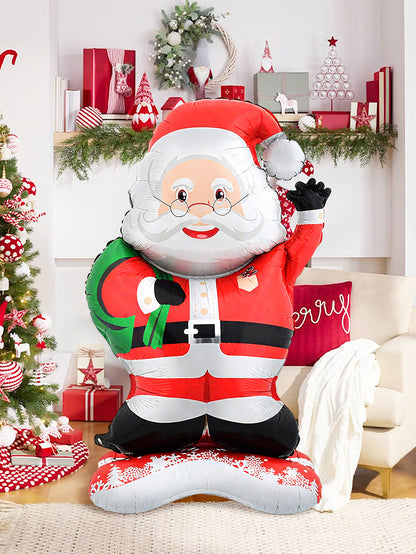 Christmas Decoration Standing Santa Claus Foil Balloon New Year Party Family Decor Santa Gift Theme 1
