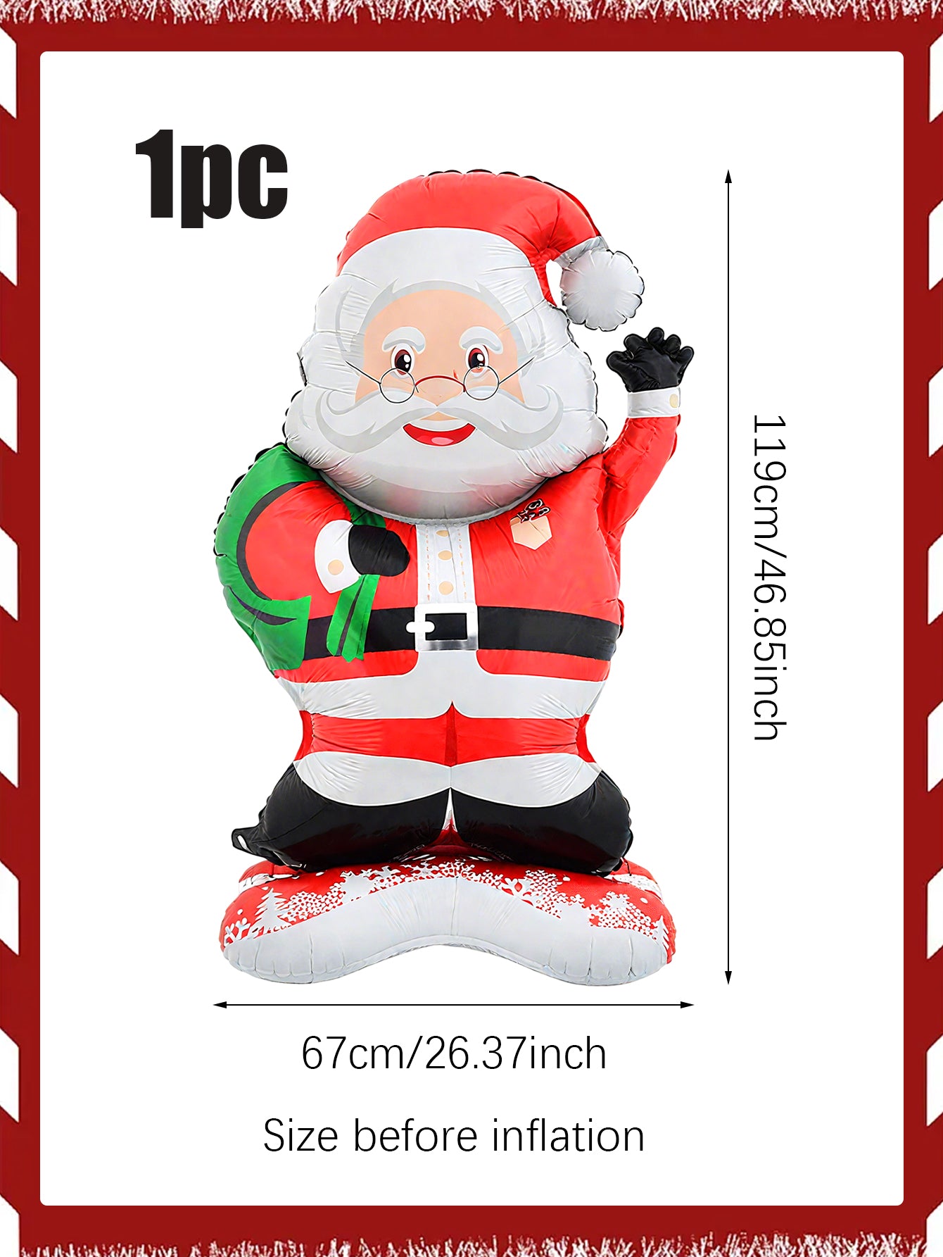 Christmas Decoration Standing Santa Claus Foil Balloon New Year Party Family Decor Santa Gift Theme 5