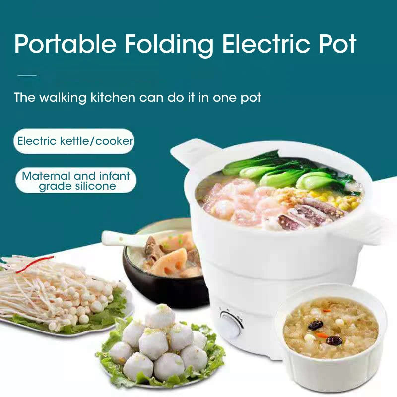 Multi Portable Fold able Silicone Pot, Travel Electric Kettle, Camping Hot Pot Water Boiler, Compact Folding
