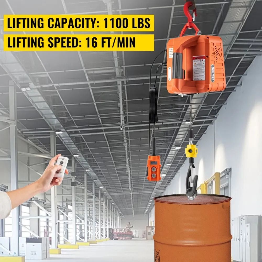 Electric Hoist Winch Portable Power Winch High Lift Height Crane With Wireless Wired Manual Remote  3