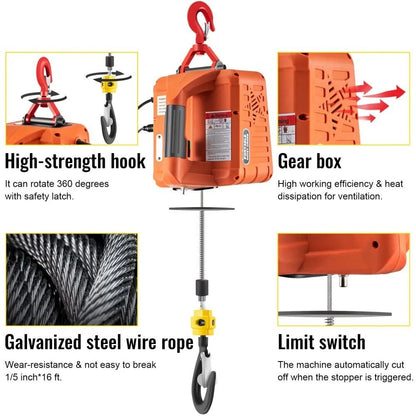 Electric Hoist Winch Portable Power Winch High Lift Height Crane With Wireless Wired Manual Remote  7