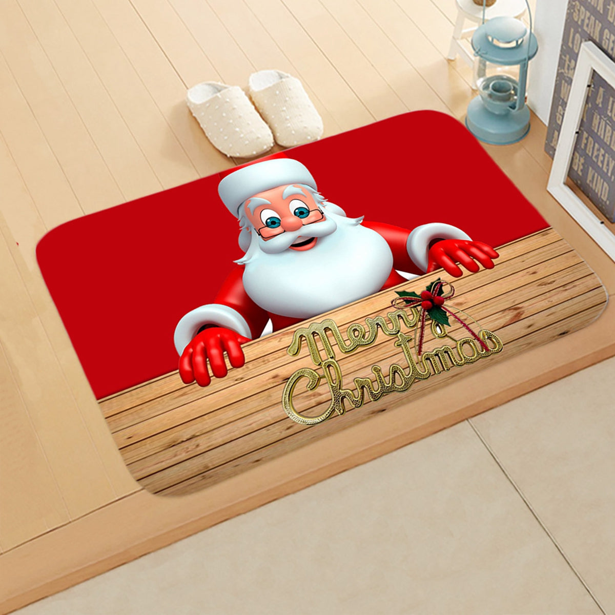 Outdoor Carpet Merry Christmas Santa Claus Door Mat Navidad Ornament Decorations For Home New Year  3