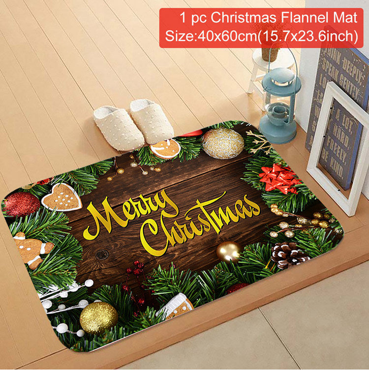 Outdoor Carpet Merry Christmas Santa Claus Door Mat Navidad Ornament Decorations For Home New Year  8