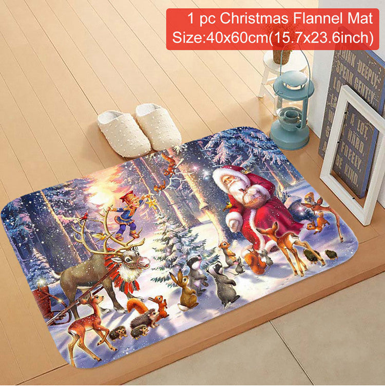 Outdoor Carpet Merry Christmas Santa Claus Door Mat Navidad Ornament Decorations For Home New Year  9