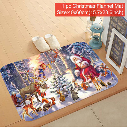 Outdoor Carpet Merry Christmas Santa Claus Door Mat Navidad Ornament Decorations For Home New Year  9