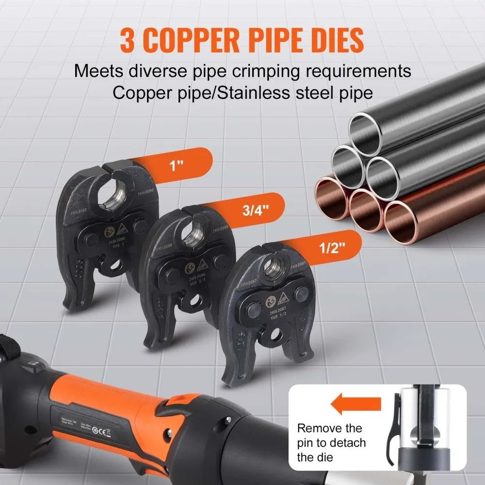 Pipe Crimping Kit Pro Press Tool Battery Crimping Tool Copper Pipe Press Tool 4
