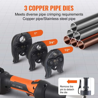 Pipe Crimping Kit Pro Press Tool Battery Crimping Tool Copper Pipe Press Tool 4