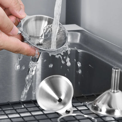 Stainless Steel Funnels Set Multipurpose Kitchen Funnel Set Liquid Transfer Dry Ingredients Powder  2