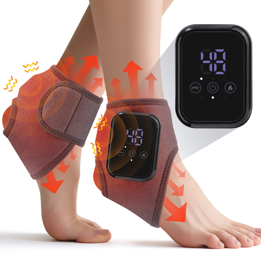 Foot Heat Massager, Hot Compresses & Vibration Massager, Timer, Breathable Material, USB, Foot and Ankle Joint