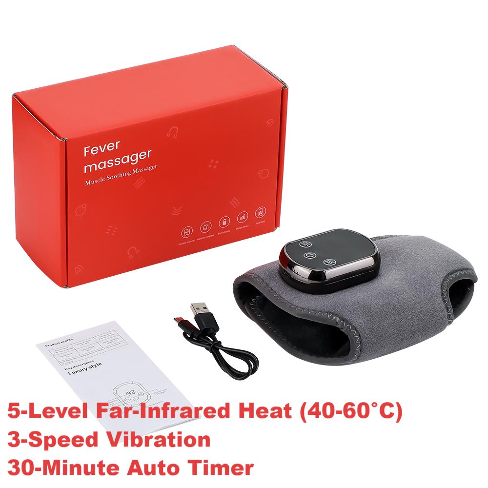 Foot Heat Massager Hot Compresses  Vibration Massager Timer Breathable Material USB Foot And Ankle  8