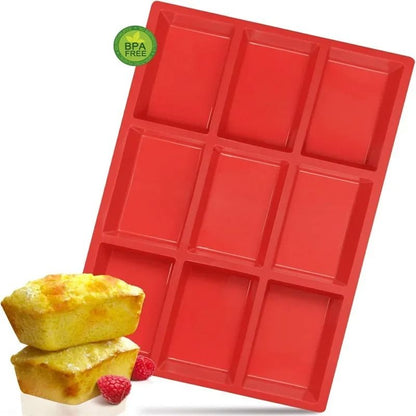 Silicone 9 Cavity Mini Loaf Pan For Baking Cakes Bread Brownies And More 5