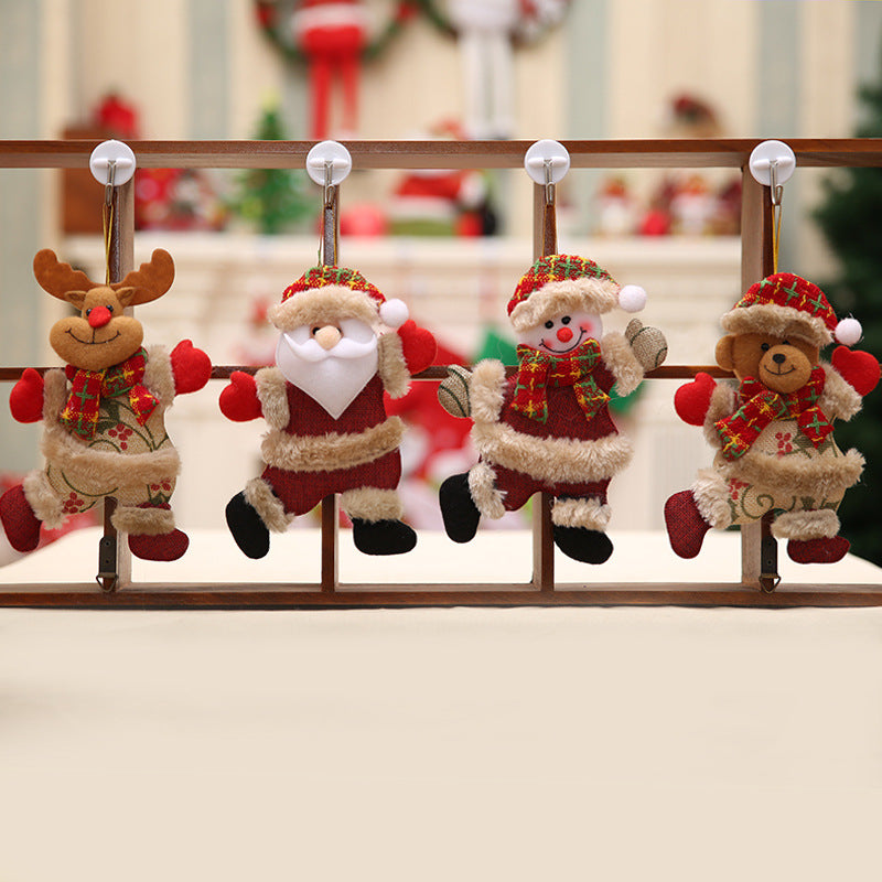 Merry Christmas Plush Doll Ornaments Santa Claus Snowman Elk Pendant Xmas Tree Hanging Decorations  2