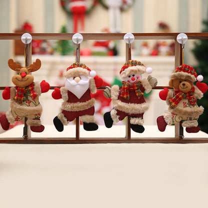 Merry Christmas Plush Doll Ornaments Santa Claus Snowman Elk Pendant Xmas Tree Hanging Decorations  2