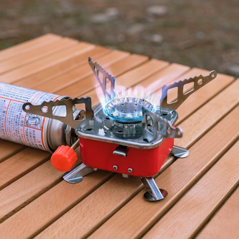 Ultralight Portable Folding Mini Square Cassette Gas Stove, Outdoor Cooktop for Camping, Hiking, Travel, Picnic Backpack