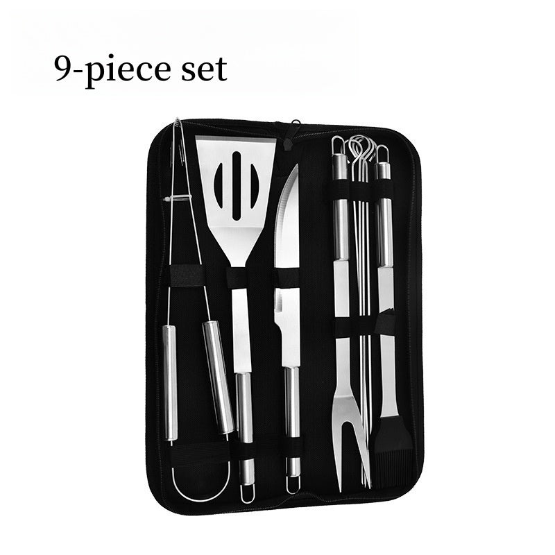 Stainless Steel Barbecue Set, Outdoor Grill Baking Tools, Portable Cloth Bag Oven Combination Tools