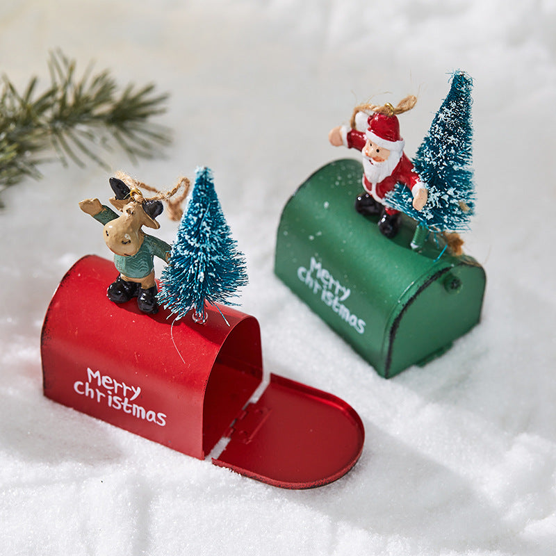 Decorative Cabin Mailbox, New Christmas Wrought Iron, Indoor and Outdoor Decorations for Home, Bar, and Shopping Mall