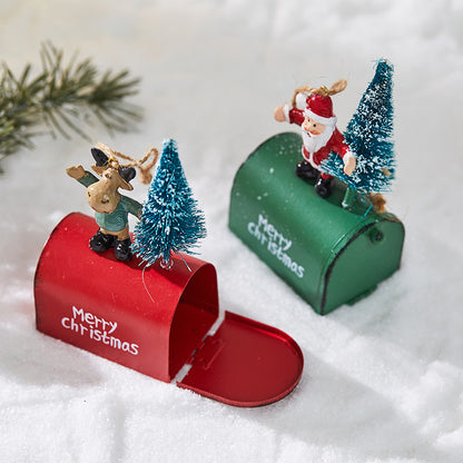 Decorative Cabin Mailbox, New Christmas Wrought Iron, Indoor and Outdoor Decorations for Home, Bar, and Shopping Mall
