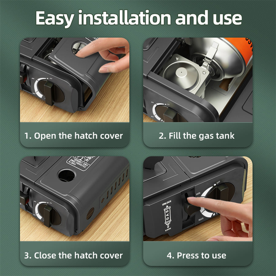 Portable Outdoor High Fire Gas Stove Household Cassette Stove Grill Ideal For Camping Kitchen Barbe 5