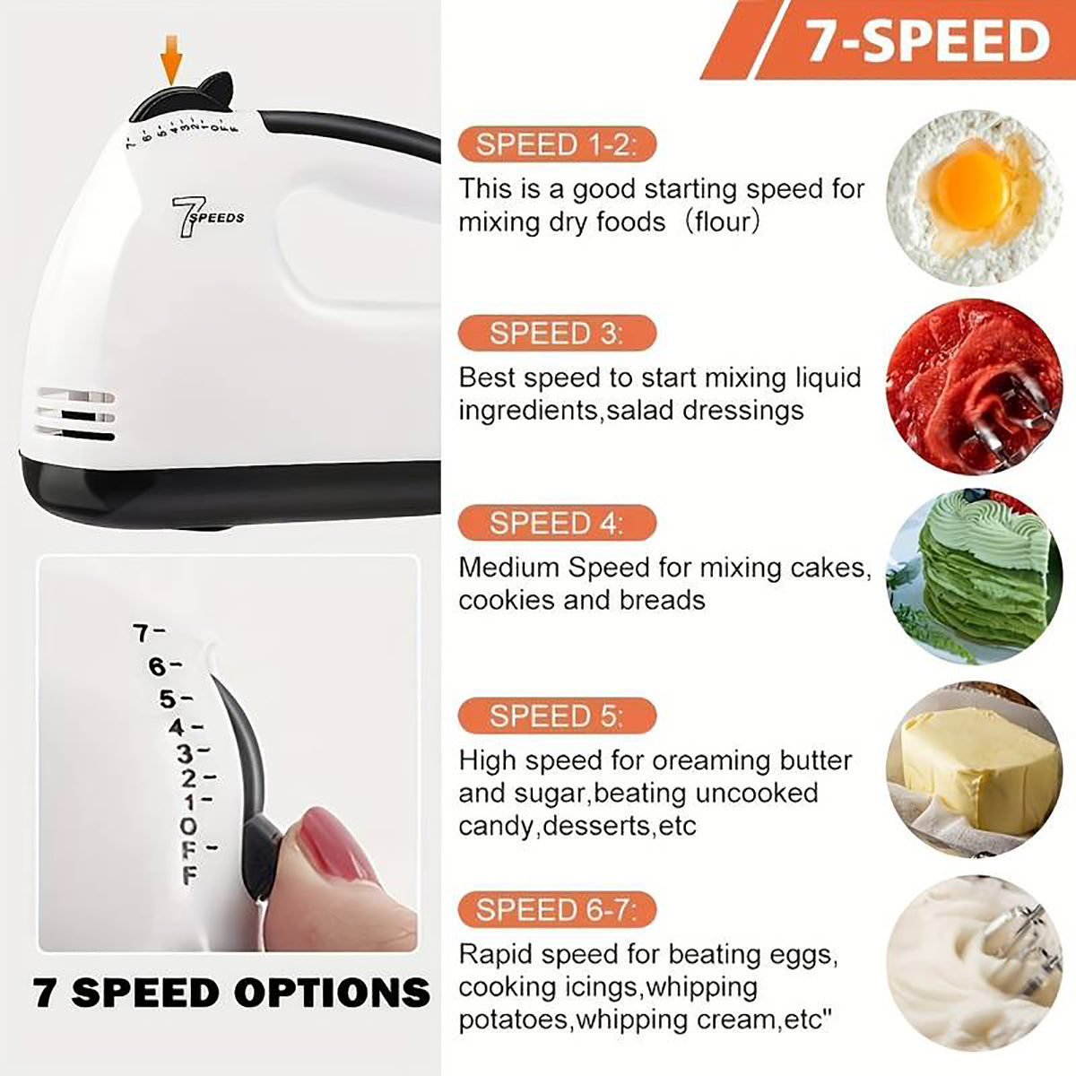 Handheld Electric Egg Beater, Automatic Mixer for Home, Egg White and Cream Whisk