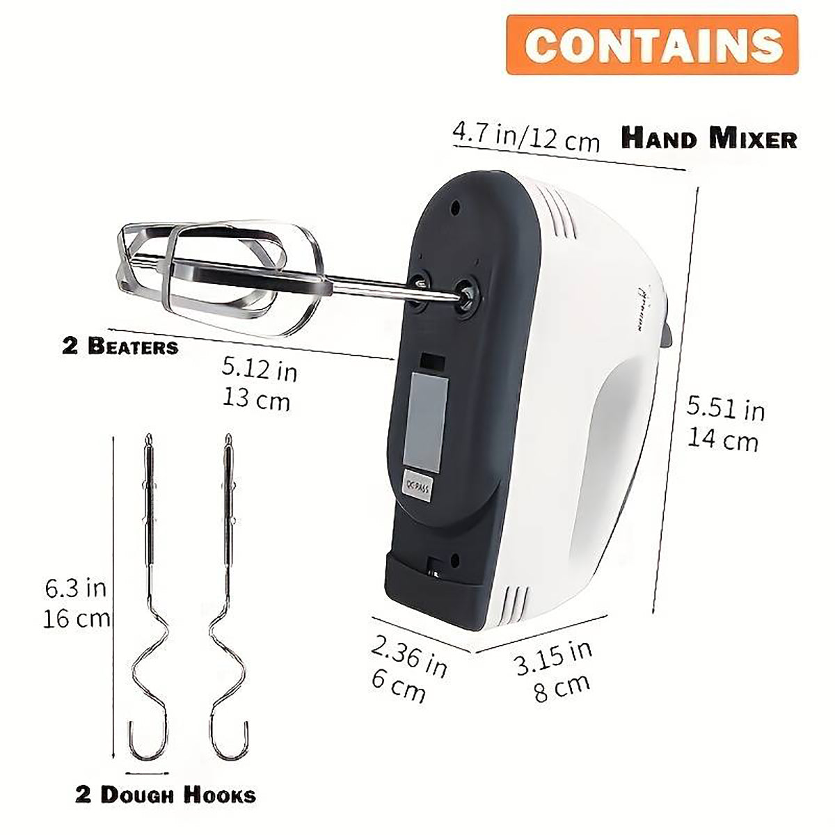 Handheld Electric Egg Beater, Automatic Mixer for Home, Egg White and Cream Whisk
