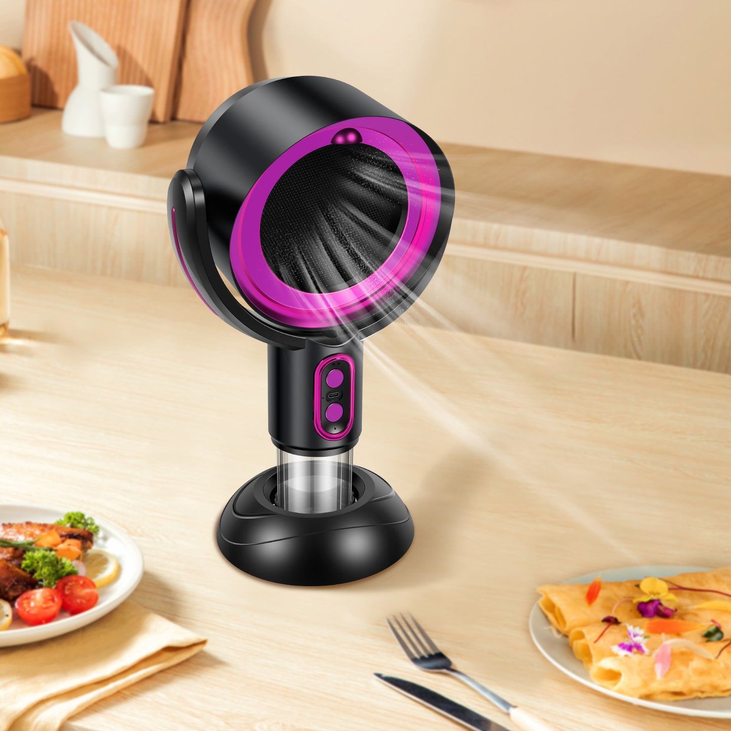 New Desktop Range Hood, Portable BBQ Extractor, Adjustable Exhaust Fan, Indoor Hot Pot Mini Extractor with 2 Speeds