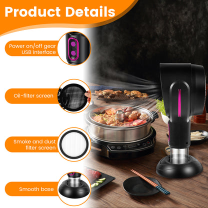 New Desktop Range Hood Portable BBQ Extractor Adjustable Exhaust Fan Indoor Hot Pot Mini Extractor  2