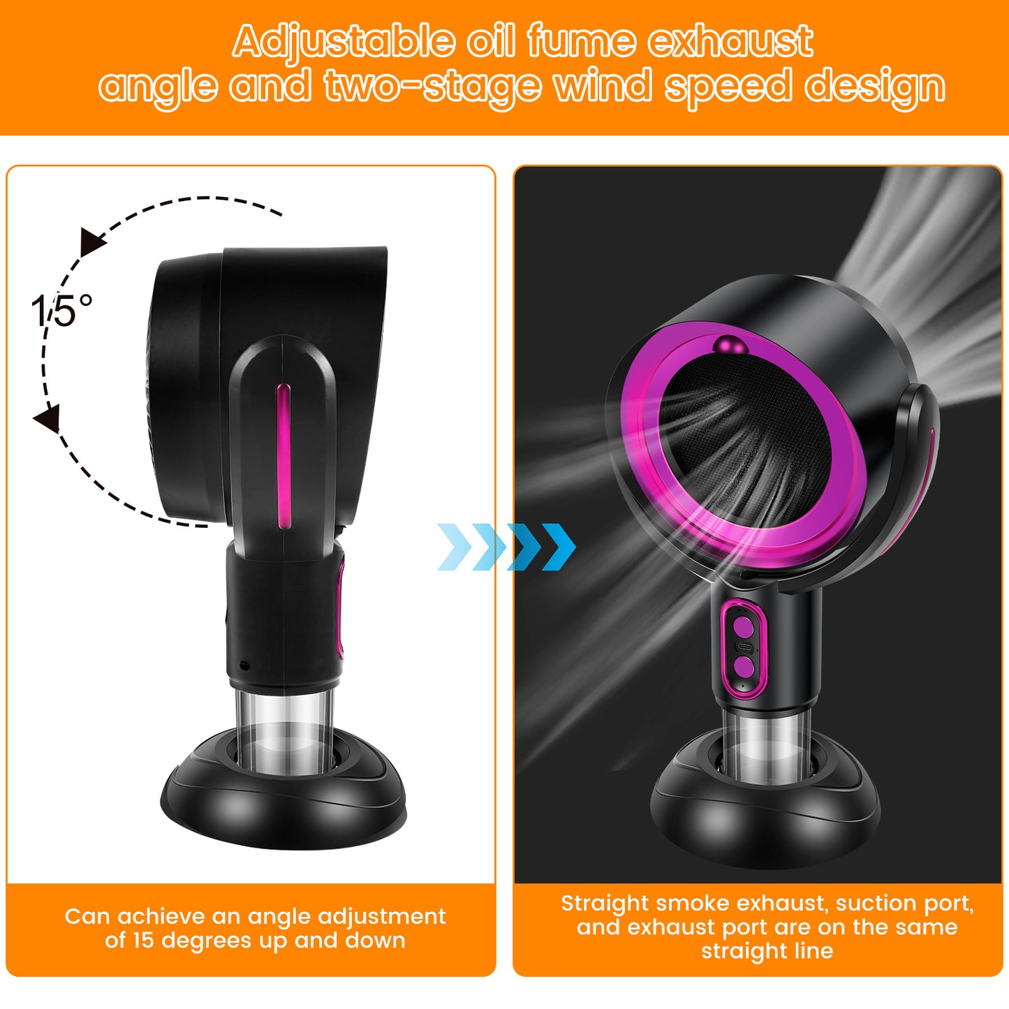 New Desktop Range Hood Portable BBQ Extractor Adjustable Exhaust Fan Indoor Hot Pot Mini Extractor  3