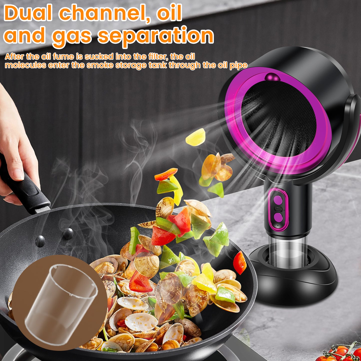 New Desktop Range Hood Portable BBQ Extractor Adjustable Exhaust Fan Indoor Hot Pot Mini Extractor  4