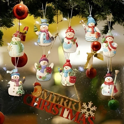Wood Crafts Snowman Ornament, Decorative Hangable Ornaments, Christmas Tree Pendant for Holiday Home