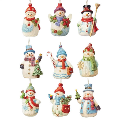 Wood Crafts Snowman Ornament, Decorative Hangable Ornaments, Christmas Tree Pendant for Holiday Home