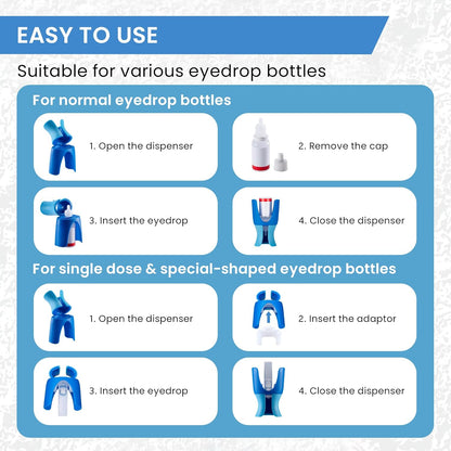 Eyedrop Guide Aid, Reusable Eyedrops Holder, Helper Eye Ointments Drops Holder Device, Eye Drops Bottle, Applicator Care