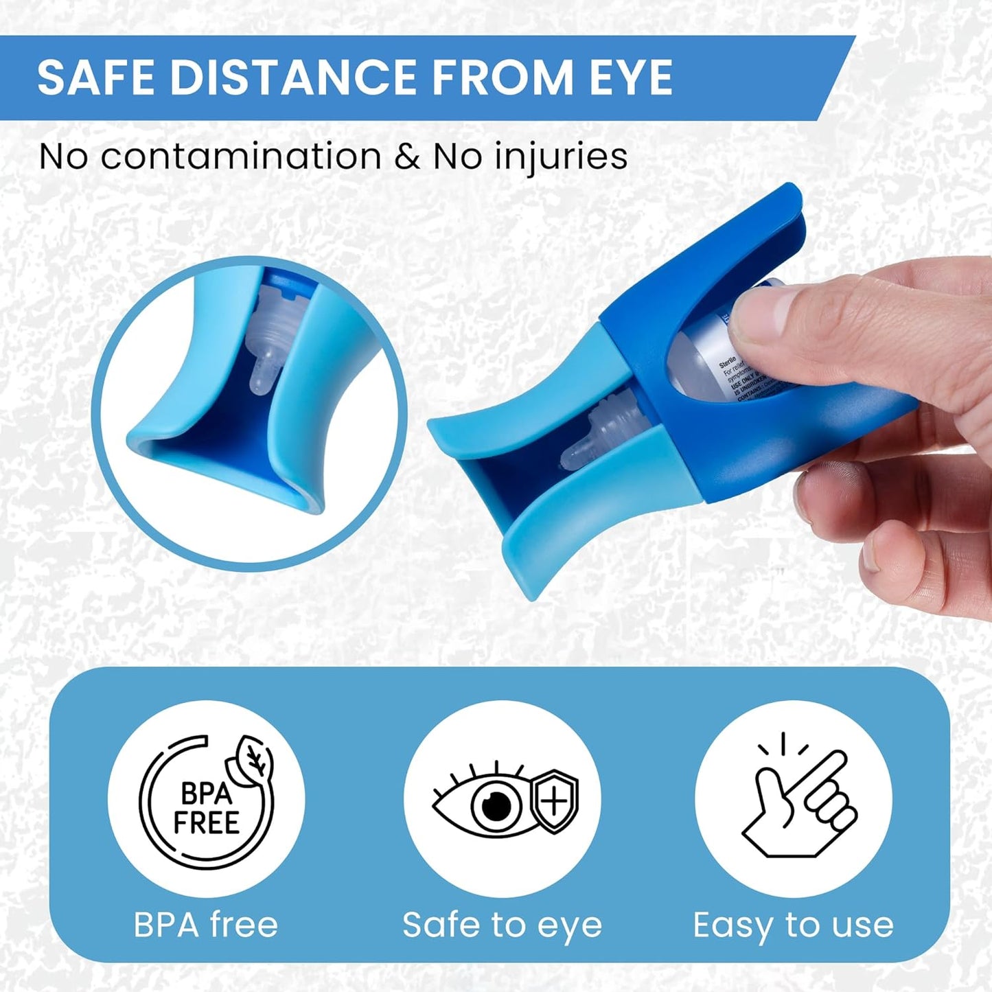 Eyedrop Guide Aid, Reusable Eyedrops Holder, Helper Eye Ointments Drops Holder Device, Eye Drops Bottle, Applicator Care