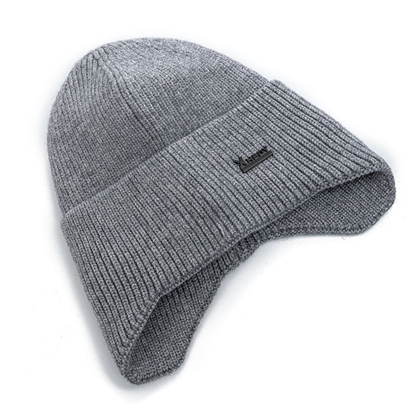 Men Winter Hat New, Soft Beanie Hat for Male, Fleece Warm Earflap Cap, Outdoor Thicken Ski Sports Knitted Hat
