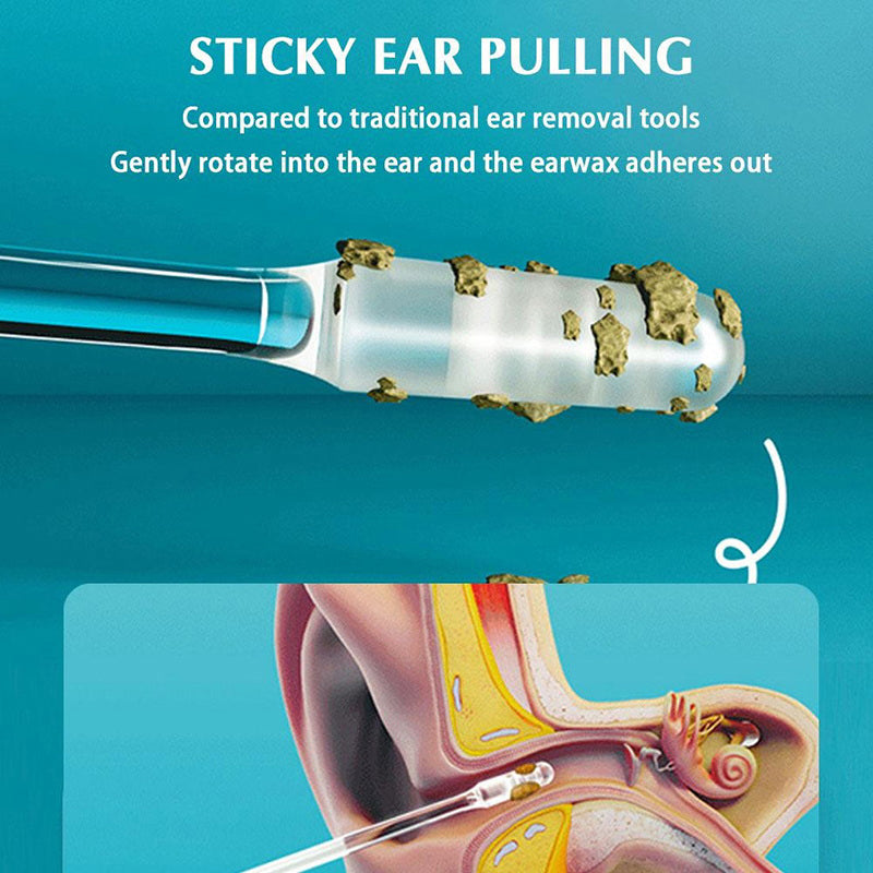 Sticky Ear Pick For Kids Olders Adult, Disposable Silicone EarWax Remover, Reusable Adhesive Ear Cleaner