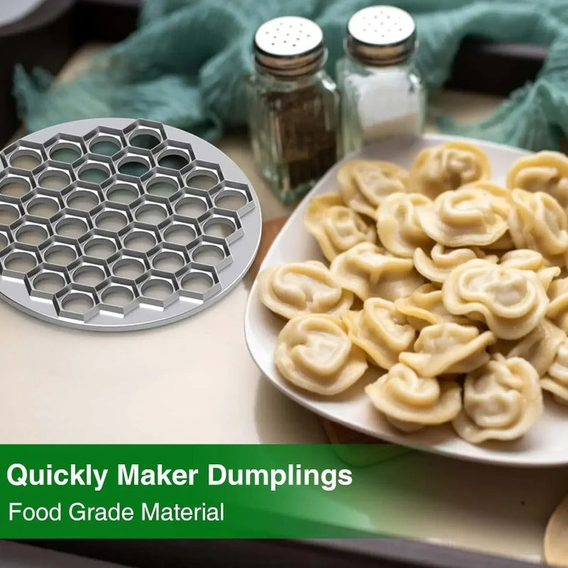 Metal Dumpling Maker, Pastry Press with Wooden Handle, Double Wheel Pasta Cutter, Ravioli Dumplings Kitchen Tool