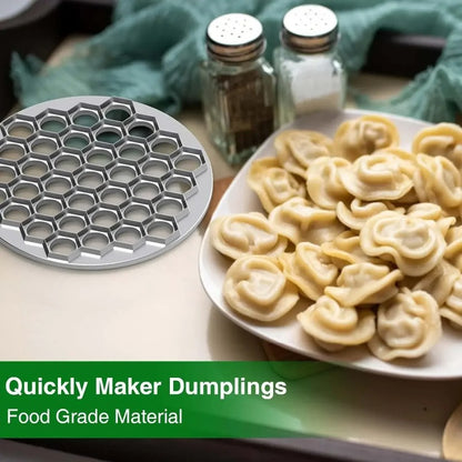 Metal Dumpling Maker, Pastry Press with Wooden Handle, Double Wheel Pasta Cutter, Ravioli Dumplings Kitchen Tool
