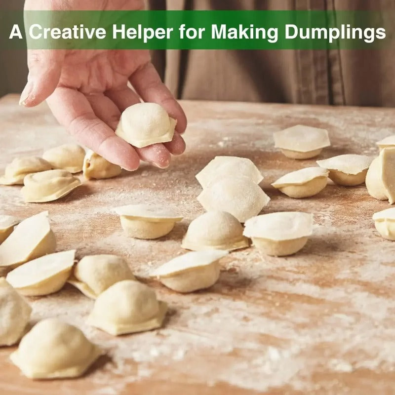 Metal Dumpling Maker, Pastry Press with Wooden Handle, Double Wheel Pasta Cutter, Ravioli Dumplings Kitchen Tool