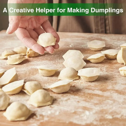 Metal Dumpling Maker, Pastry Press with Wooden Handle, Double Wheel Pasta Cutter, Ravioli Dumplings Kitchen Tool