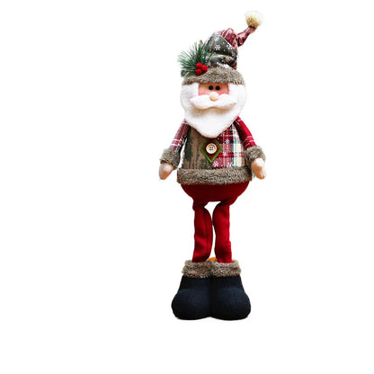 New Big Christmas Tree Plush Ornaments Santa Claus Snowman Elk Doll Children Xmas Gift Home Wedding 6