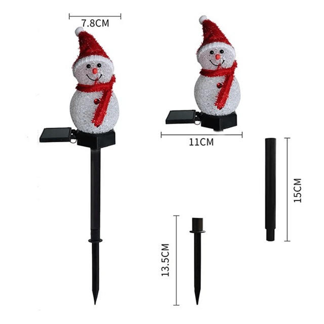 SolarFest Snowman Pathway Stake Lights Solar Powered Christmas Outdoor Lawn  Patio Decoration 2