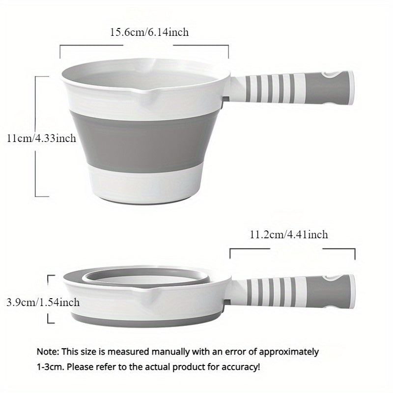 Durable Large Folding Water Scoop, Thickened Plastic, Long Handle, Kitchen Bathroom Use