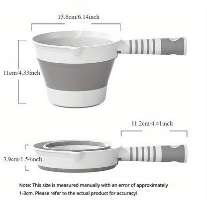 Durable Large Folding Water Scoop, Thickened Plastic, Long Handle, Kitchen Bathroom Use