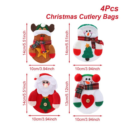 Christmas Cutlery Holders, Xmas Ornaments, Merry Christmas Decoration for Home 2025, Navidad Natal New Year Gift